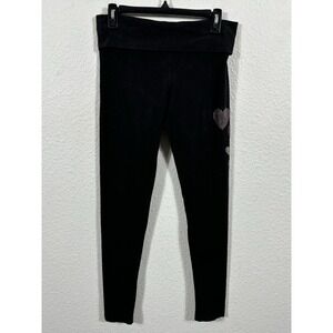 Victorias Secret Leggings Womens Medium Heart Rhinestone LOVE VS Yoga Pants‎